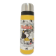 Termo Metalico Inoxidable 1 Litro con Pico Vertedor y Mango Negro Caricatura de Mafalda Amarillo Argentina