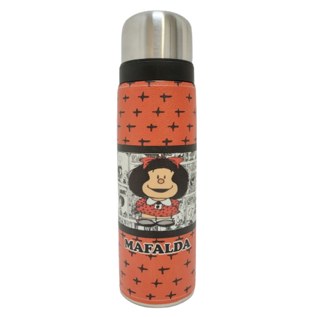 Termo Metalico Inoxidable 1 Litro con Pico Vertedor y Mango Negro Mafalda Argentina Termo Metalico Inoxidable 1 Litro con Pico Vertedor y Mango Negro Mafalda Argentina