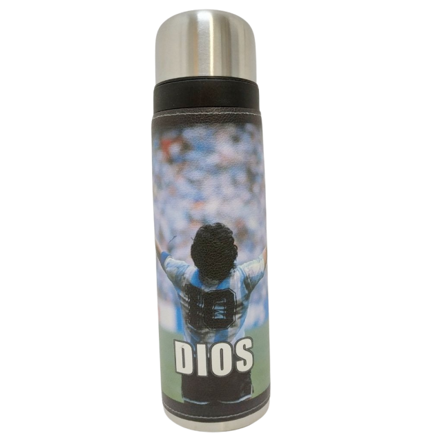 Termo Metalico Inoxidable 1 Litro con Pico Vertedor y Mango Negro Equipo Maradona Dios Argentina Termo Metalico Inoxidable 1 Litro con Pico Vertedor y Mango Negro Equipo Maradona Dios Argentina