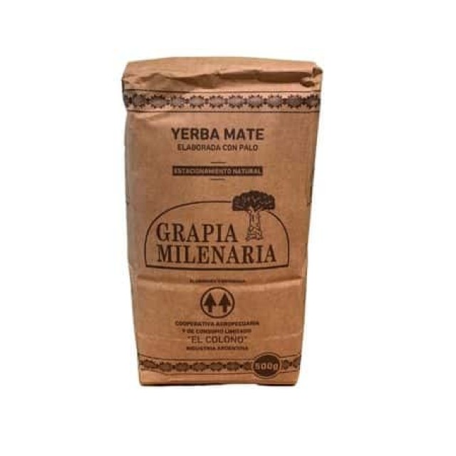 Yerba Mate Grapia Milenaria Ecológica 500 grs Yerba Mate Grapia Milenaria Ecológica 500 grs