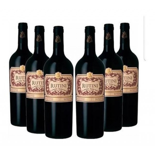 Rutini Cabernet Sauvignon Malbec Vino Argentino en Caja de 6 Botellas