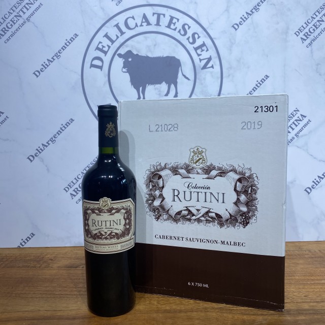 Rutini Cabernet Sauvignon Malbec Vino Argentino en Caja de 6 Botellas