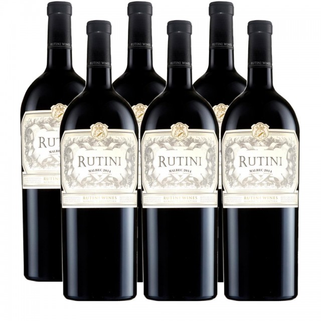 Rutini Malbec Vino Argentino Caja de Madera 6 Botellas