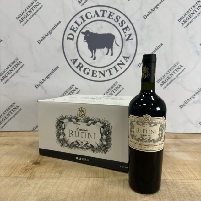 Rutini Malbec Vino Argentino Caja de Madera 6 Botellas