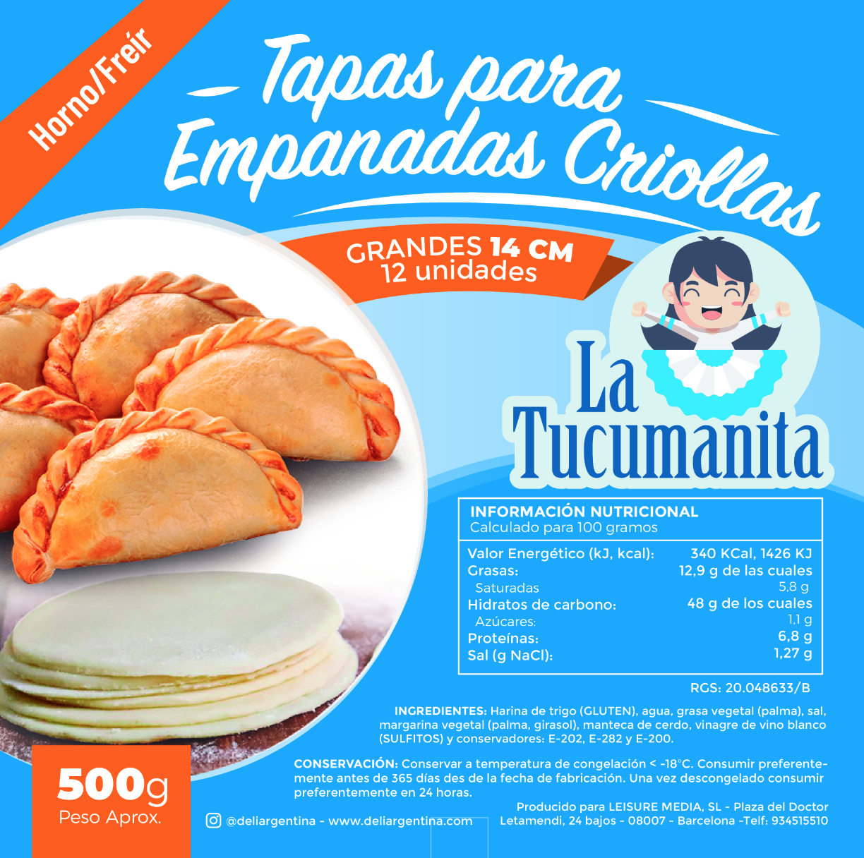Tapas de Empanadas Criollas para Freír y Horno LA TUCUMANITA 12